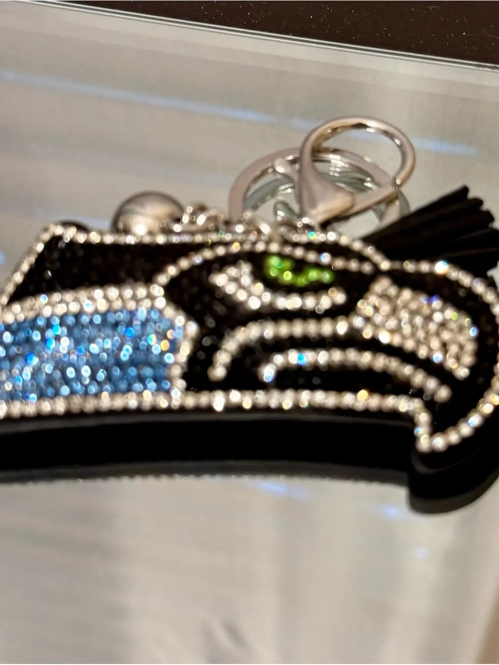 New Crystal Embellished Seahawk Keychain/Bag Charm